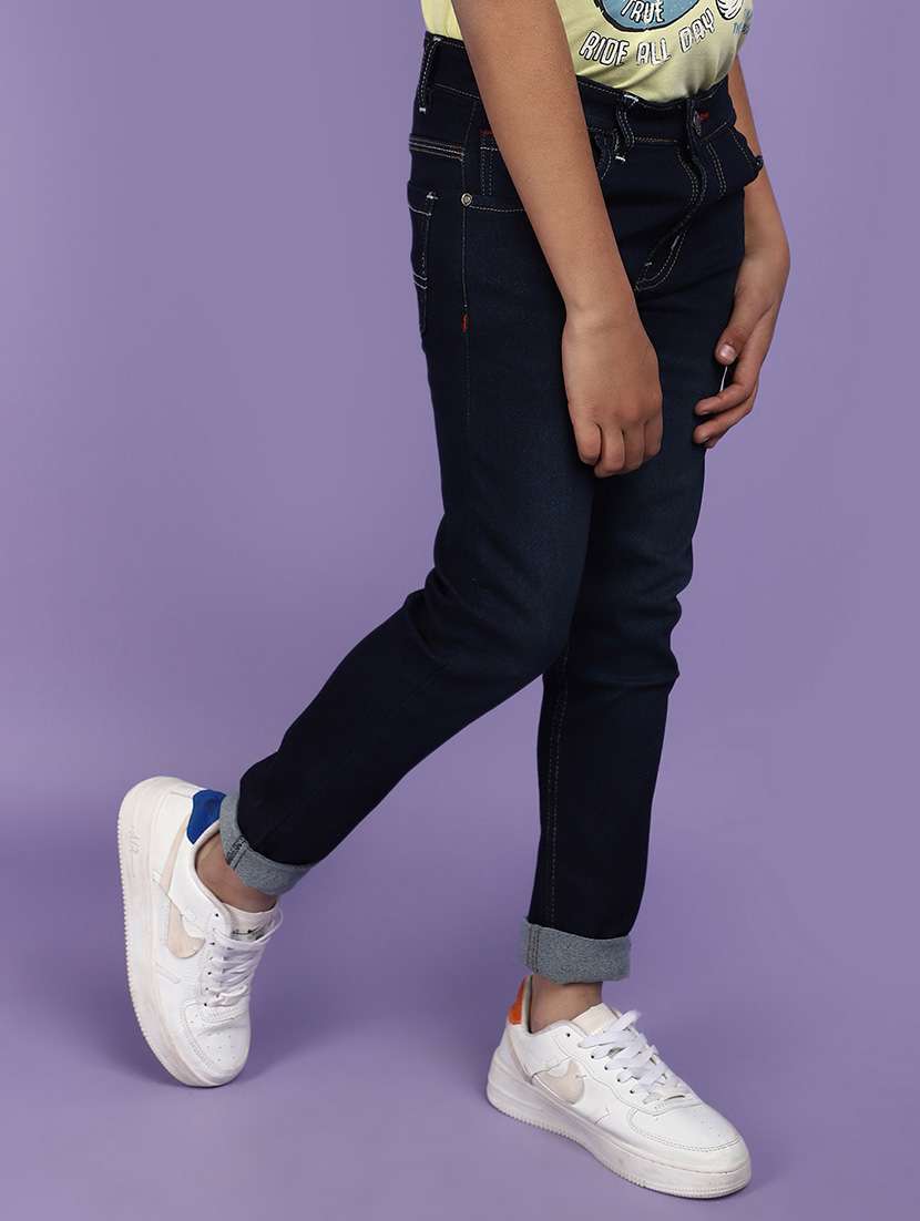 solid navy blue denim jeans - 20825604 -  Standard Image - 2