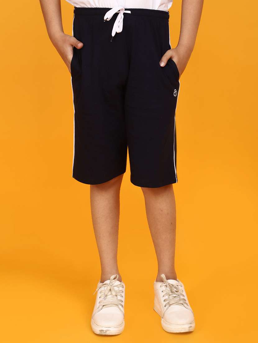 boys navy blue solid shorts