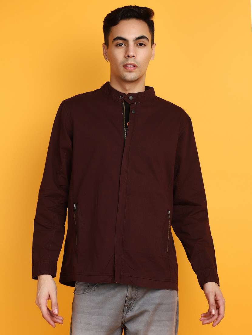 maroon cotton casual shirt - 20825642 -  Zoom Image - 0