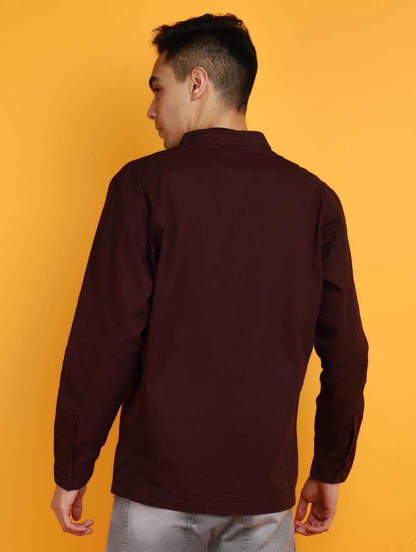 maroon cotton casual shirt - 20825642 - Standard Image - 2