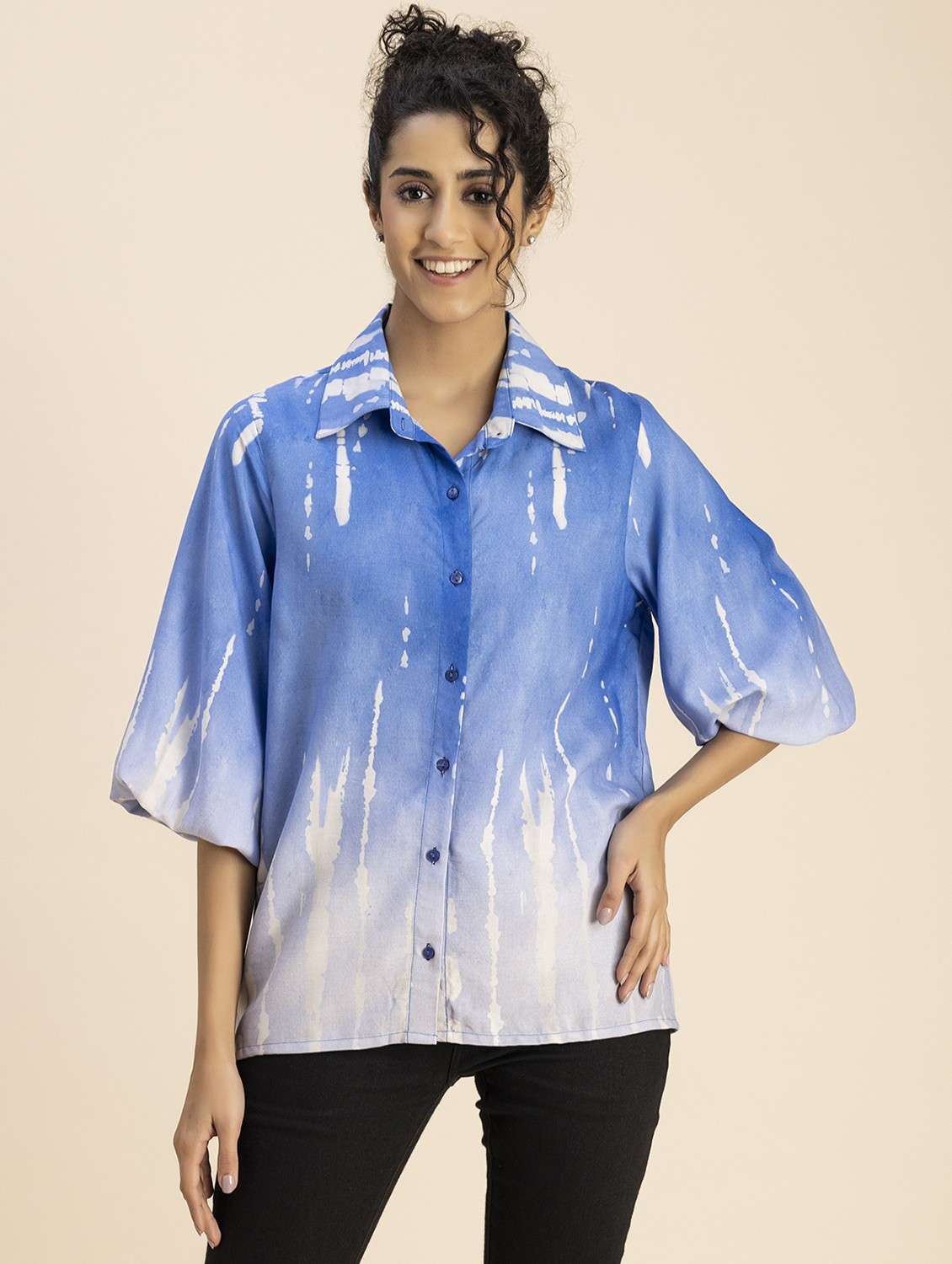 women tie & dye short sleeve shirt - 20825757 - Zoom Image - 0