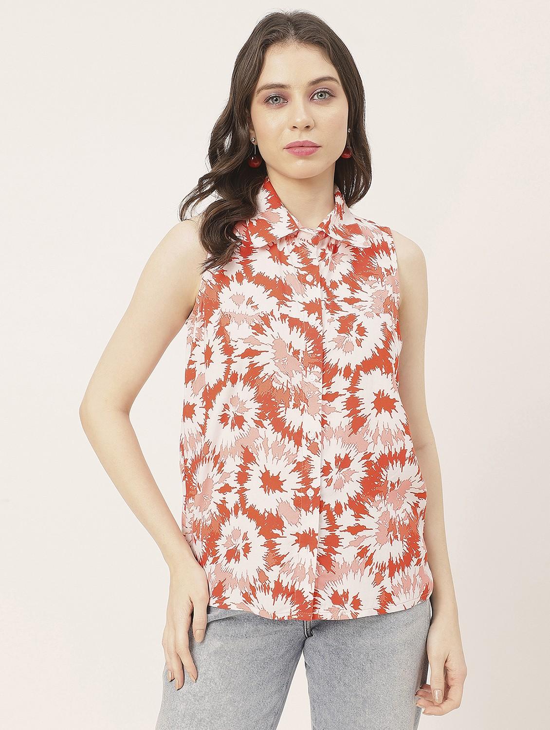 rust rayon printed shirt - 20825759 - Zoom Image - 0