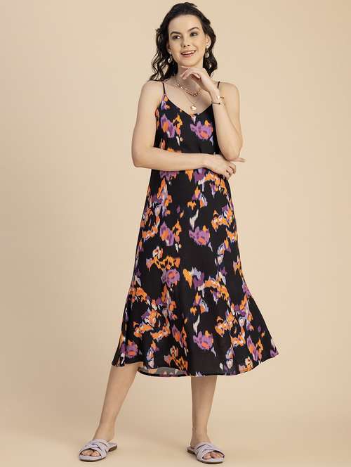 women black abstract a-line dress - 20825808 - Standard Image - 0