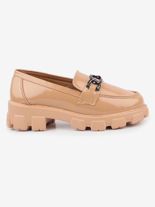 beige patent leather slip on loafers - 20826412 - Standard Image - 0