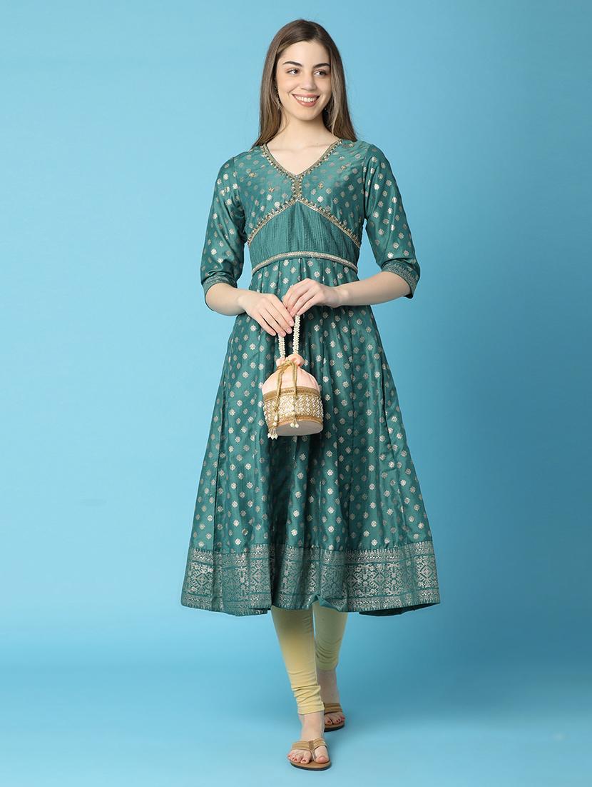 women green printed anarkali kurta - 20826457 - Zoom Image - 0