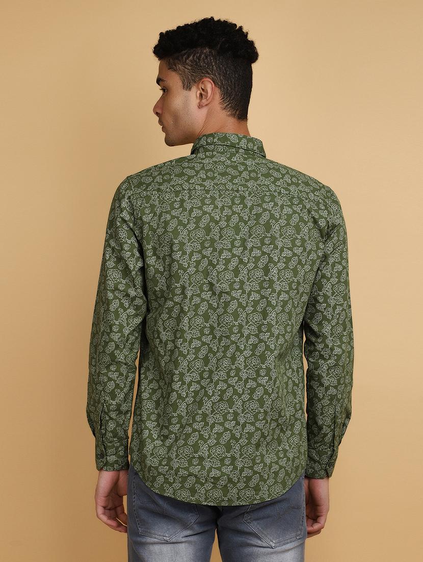 men green regular fit printed casual shirt - 20826539 - Standard Image - 2