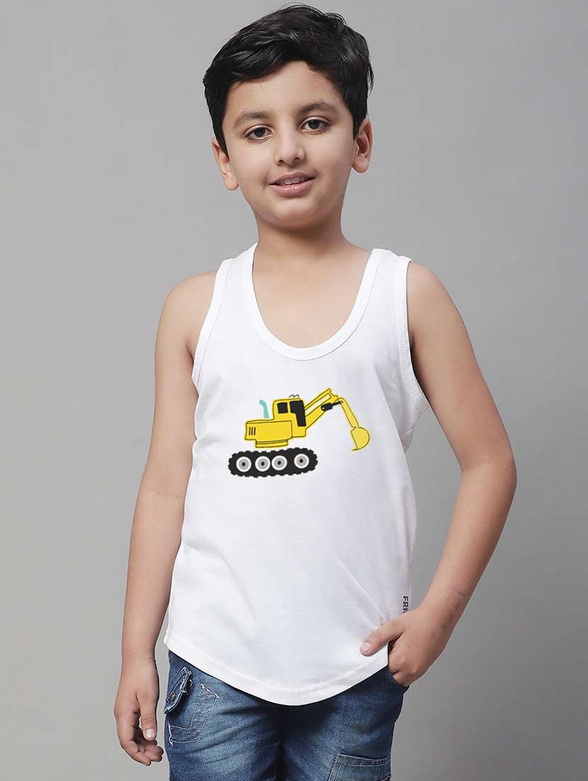 boys graphic print cotton vest