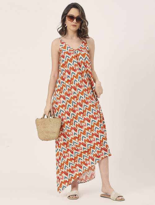 women multicolored tie & dye high low dress - 20827654 -  Standard Image - 0