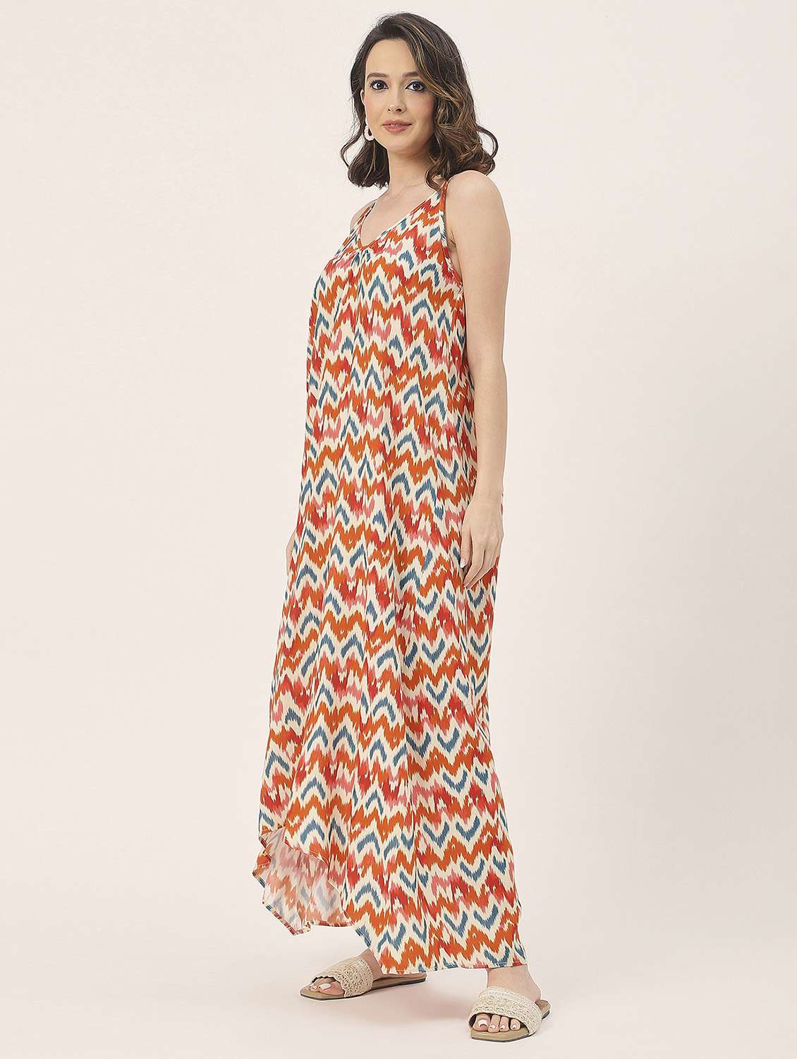 women multicolored tie & dye high low dress - 20827654 -  Standard Image - 2