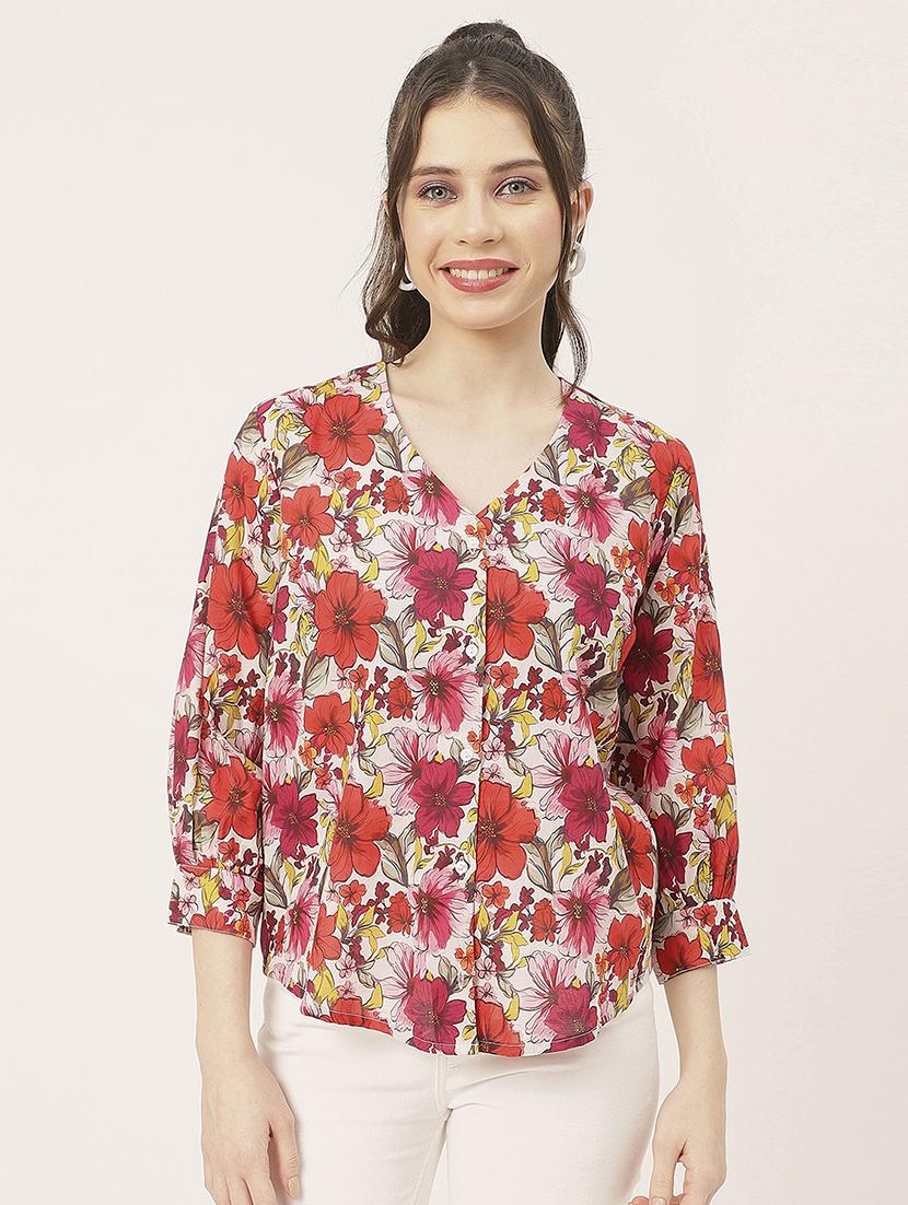 multicolored cotton floral shirt - 20827670 - Zoom Image - 0