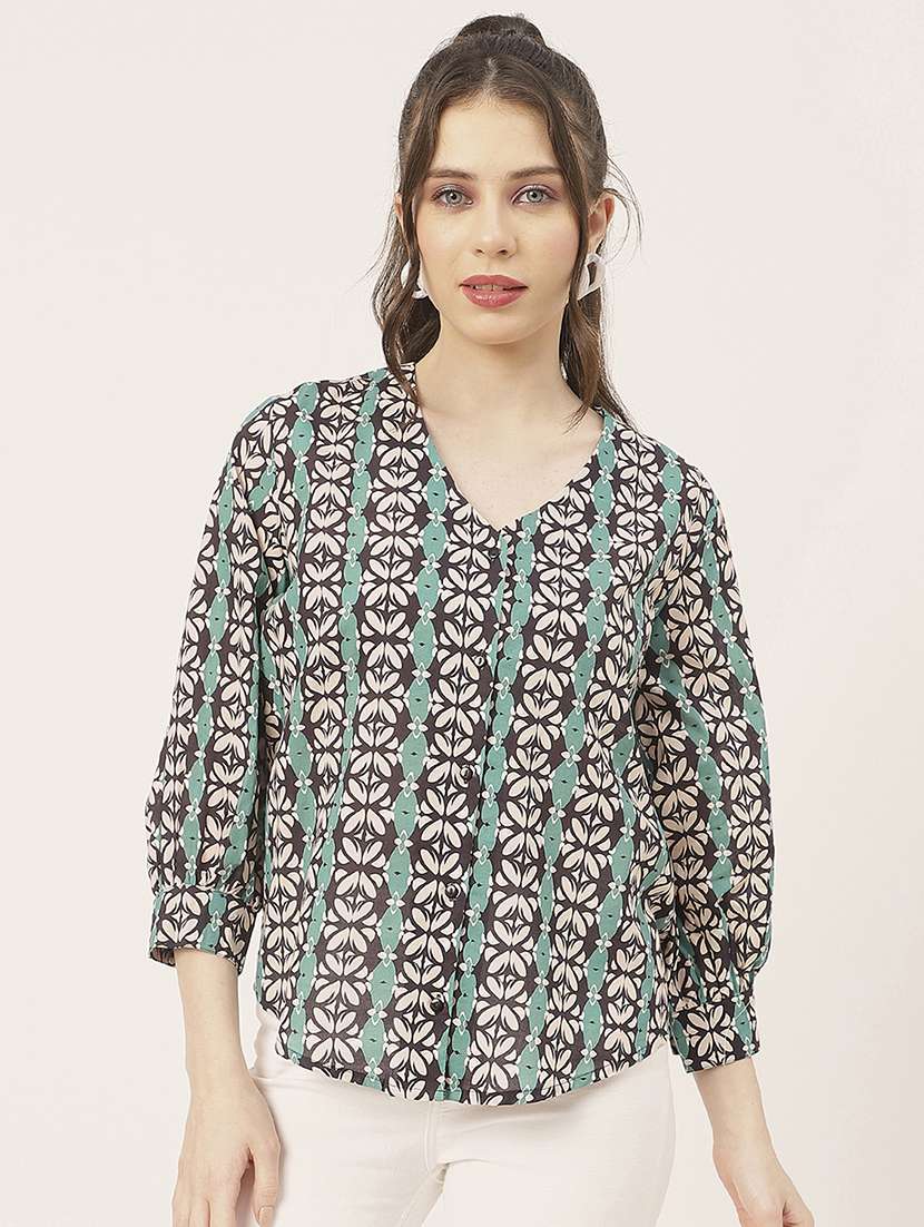 multicolored cotton printed shirt