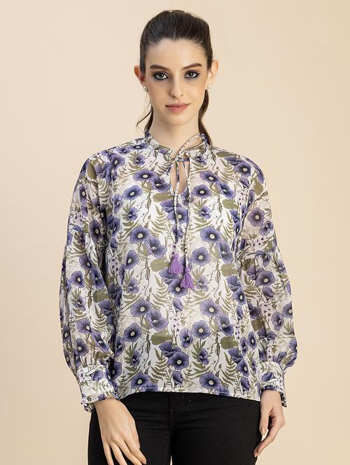 off white floral printed regular to[p - 20828397 - Standard Image - 0