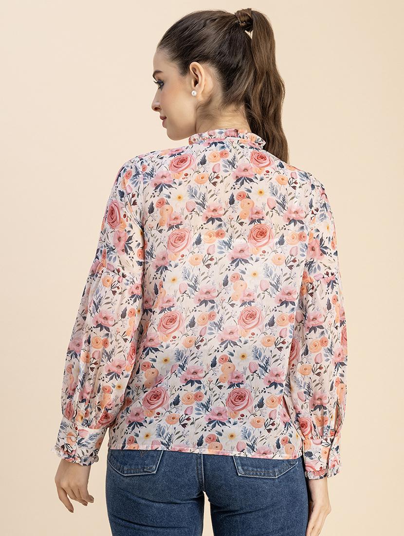 multi coloured floral printed regular top - 20828398 - Standard Image - 2