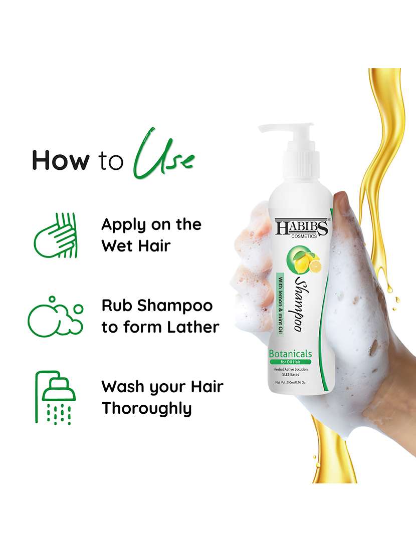 habibs professional oil control shampoo for oily hair and scalp anti dandruff with natural lemon & mint oil - 20829592 - Standard Image - 2