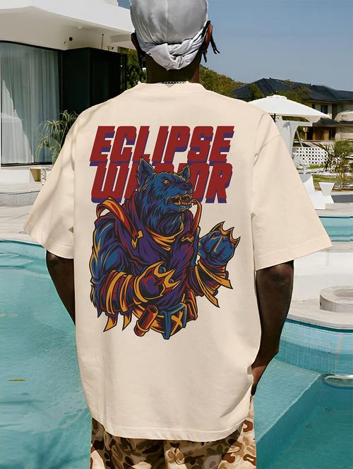 men round neck back printed t-shirt - 20829809 - Standard Image - 0
