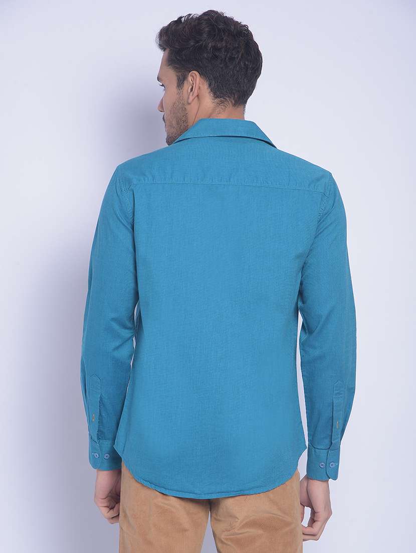 blue cotton casual shirt - 20829845 -  Standard Image - 2