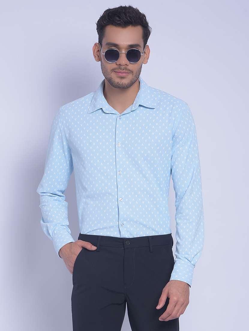 blue polyester casual shirt