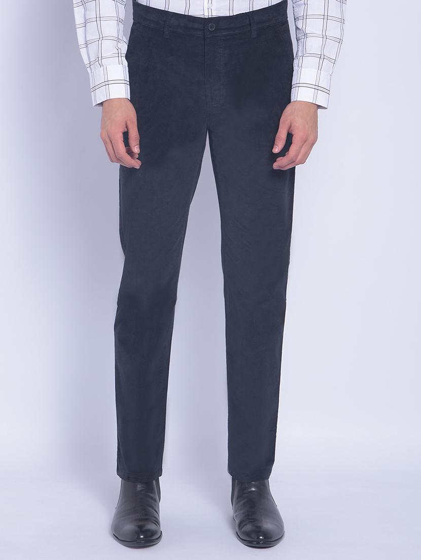 navy blue cotton chinos casual trousers - 20829921 - Zoom Image - 0