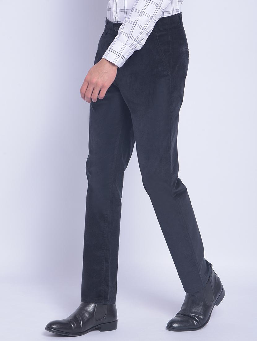 navy blue cotton chinos casual trousers - 20829921 - Standard Image - 2