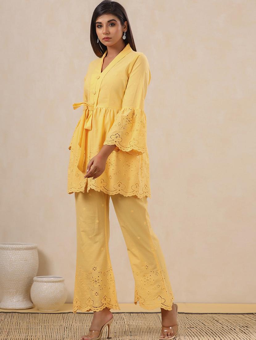 yellow cotton coord set - 20829976 - Standard Image - 2