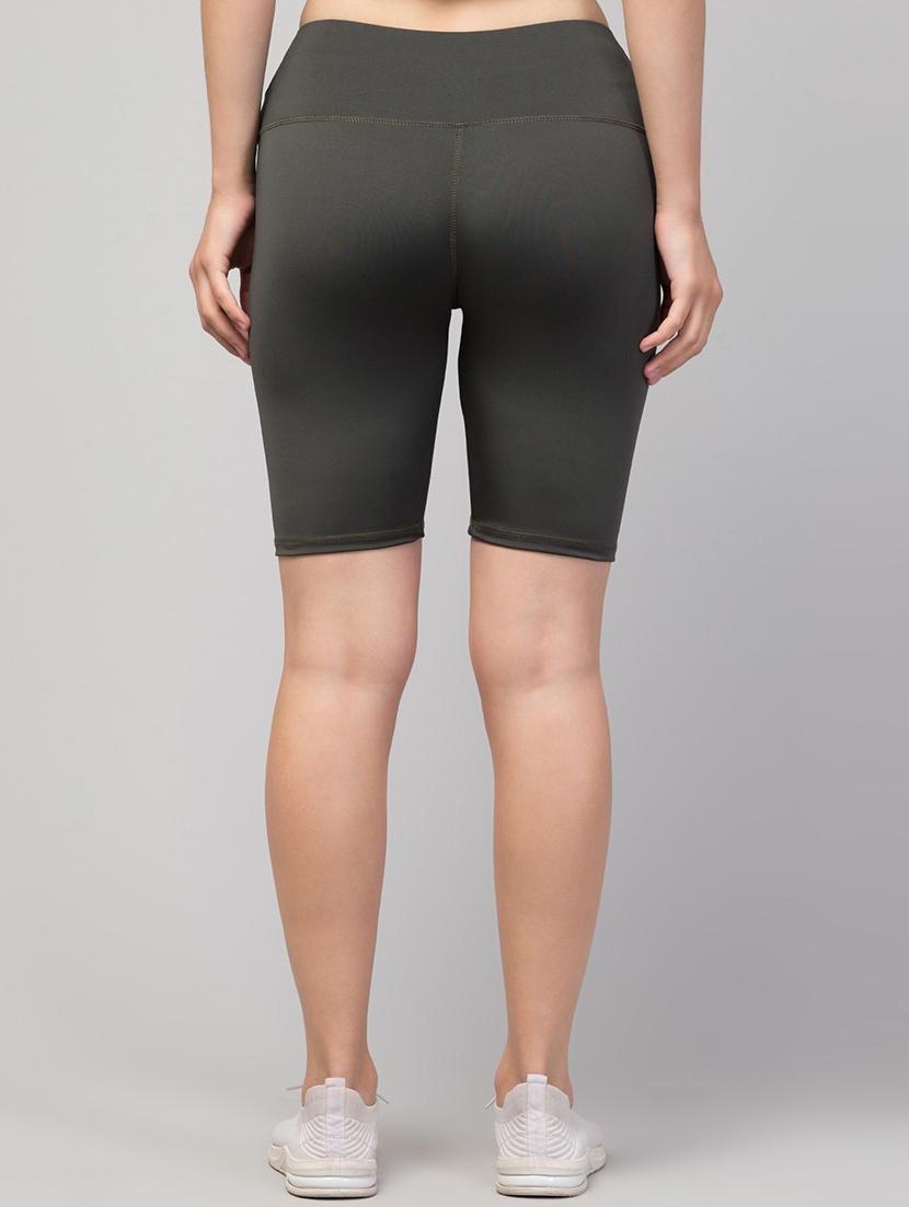 women solid polyester sports shorts - 20830050 - Standard Image - 2