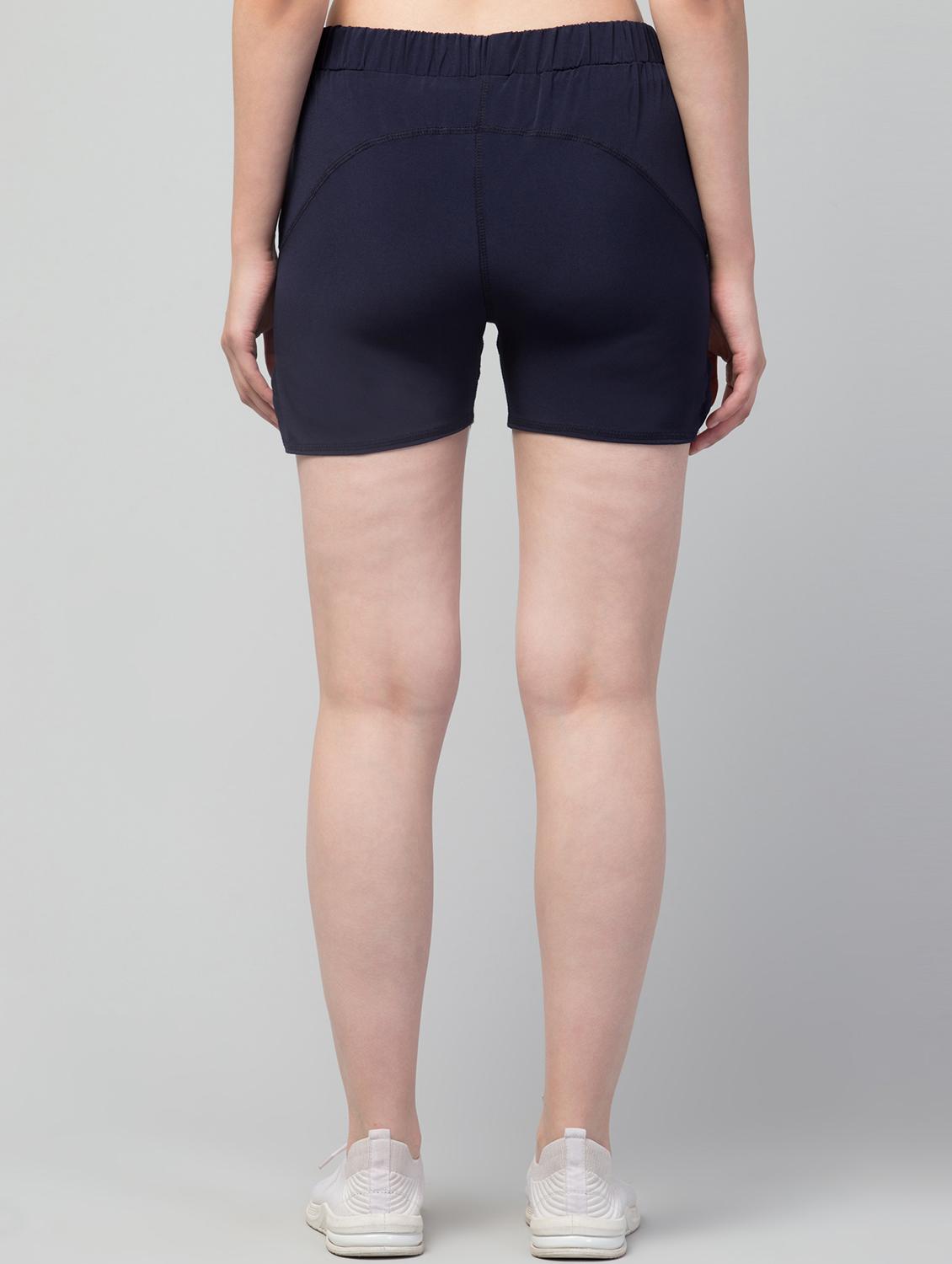 women's solid mid rise active wear shorts - 20830151 - Standard Image - 2