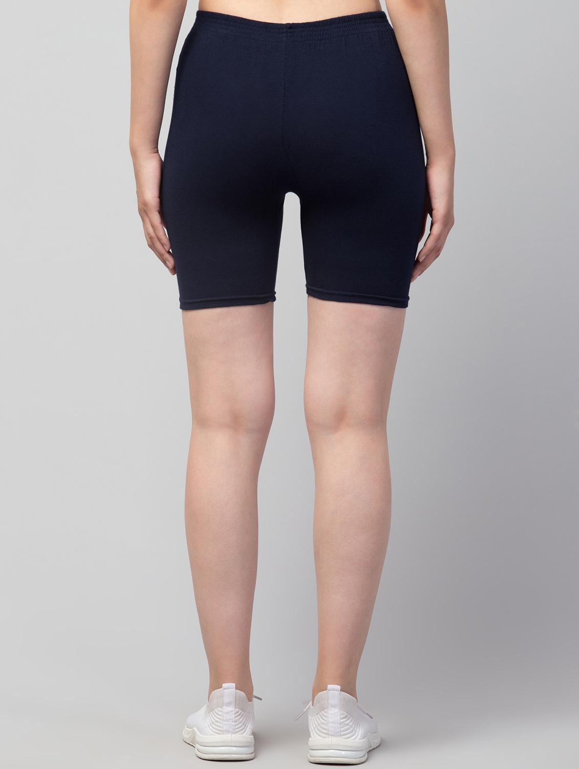 women's solid mid rise active wear shorts - 20830244 - Standard Image - 2