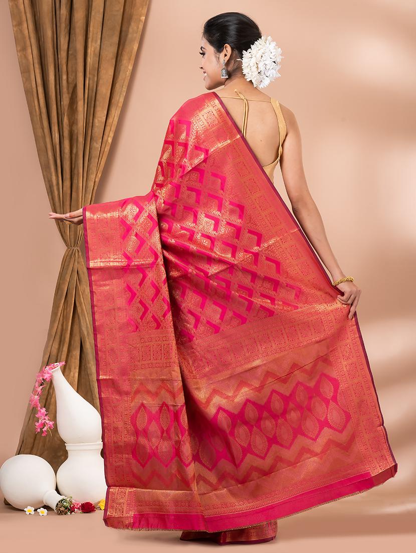women red self design kanjivaram saree with blouse - 20830551 - Standard Image - 2