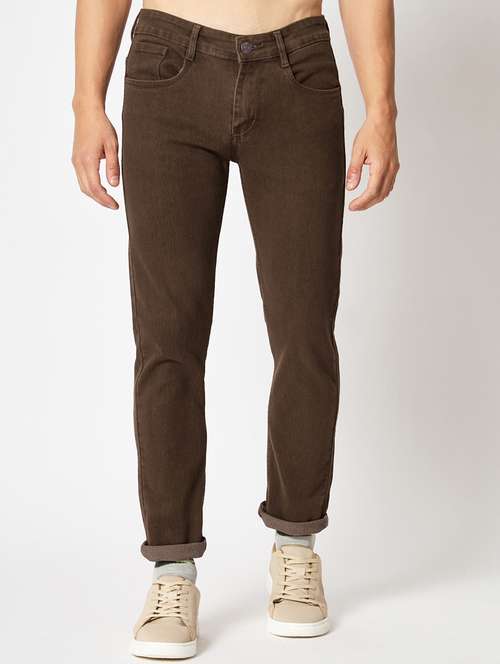 brown low rise plain jean