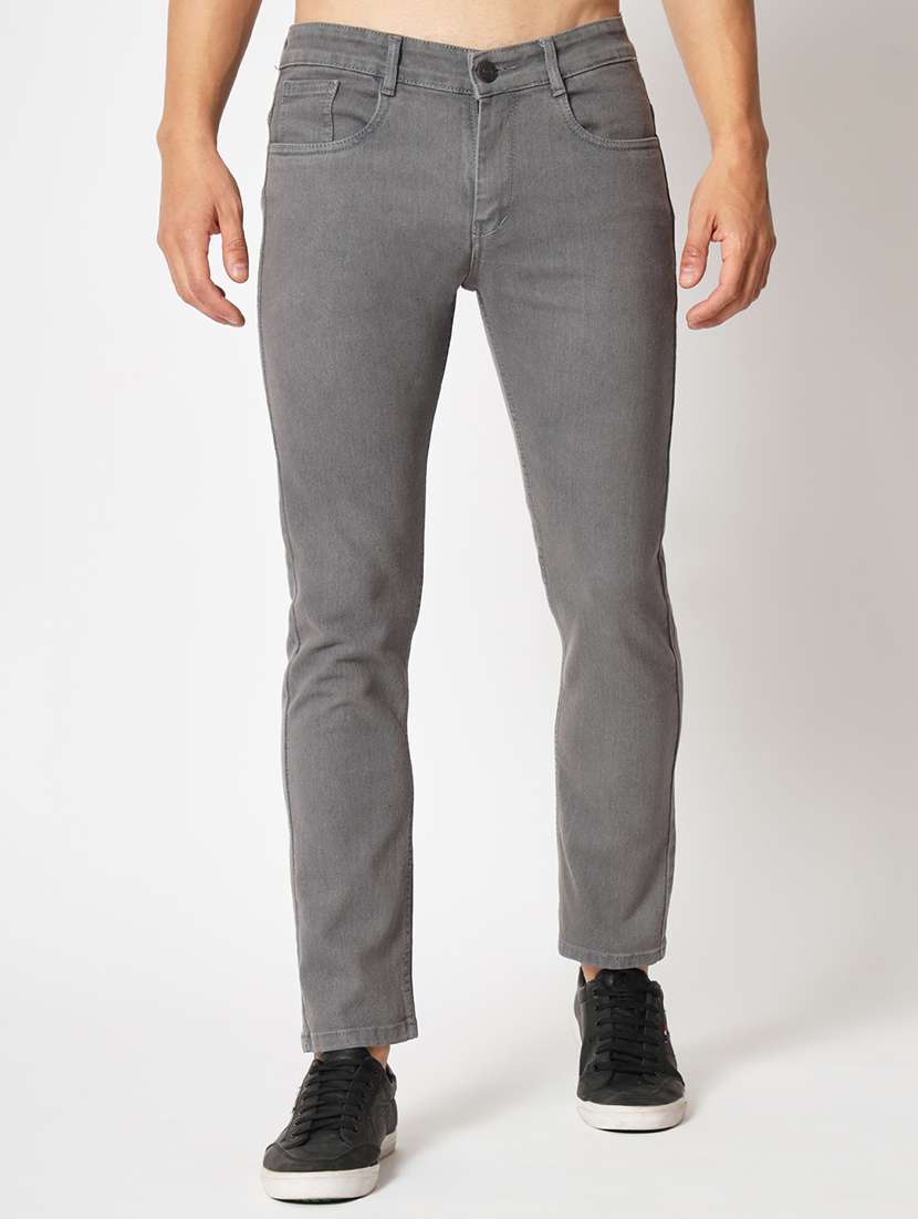 grey low rise plain jean
