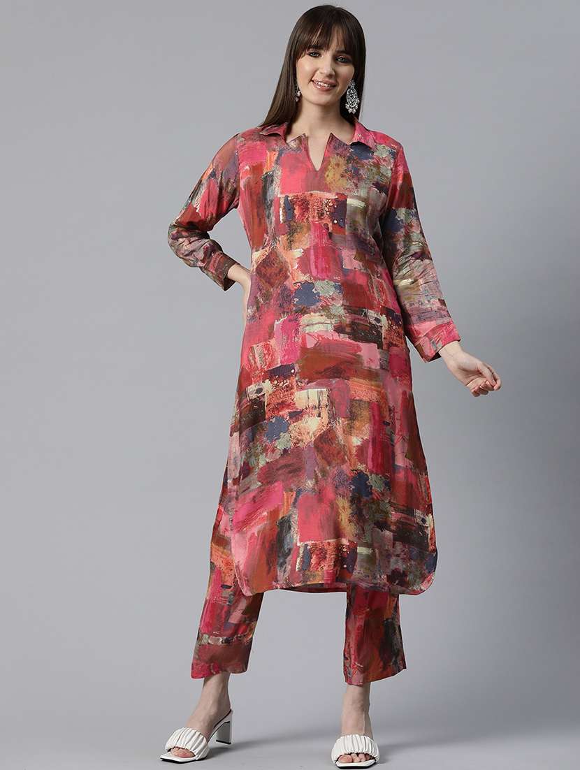 women printed kurta pant set