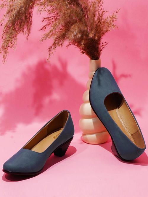 women blue slip on pump - 20831274 -  Standard Image - 0