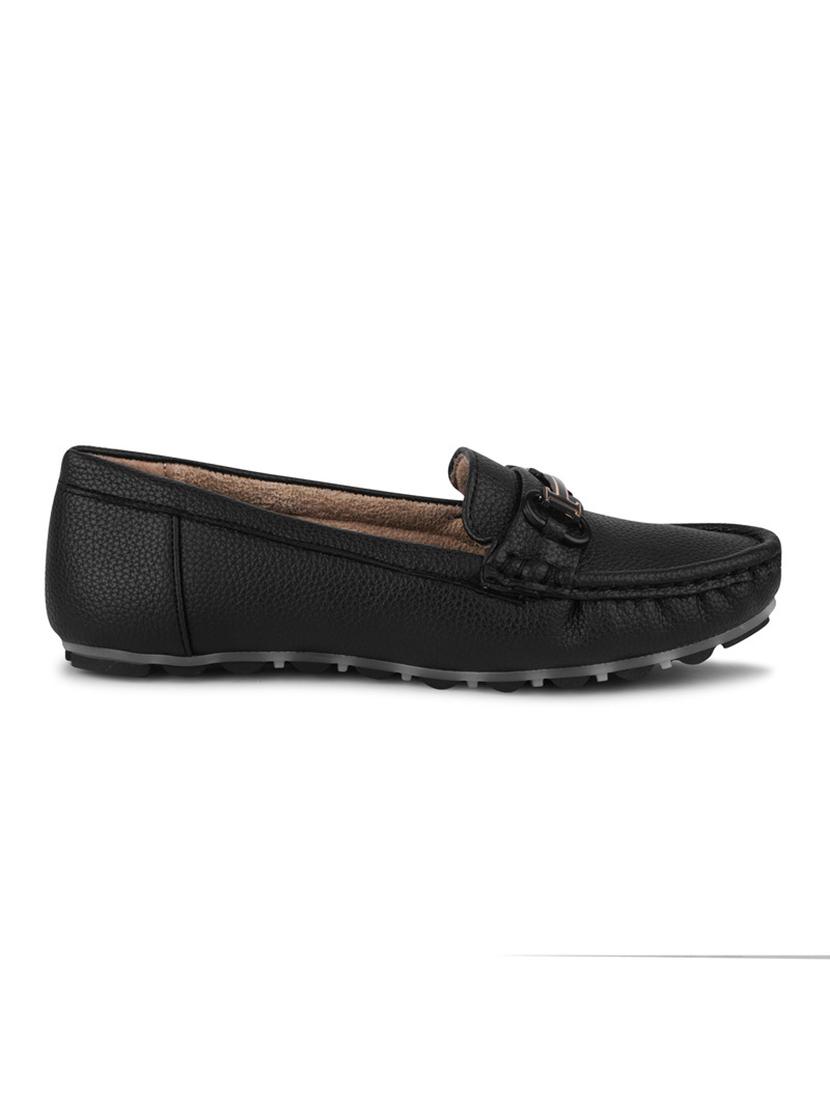 black pu slip on ballerina - 20831279 - Standard Image - 2