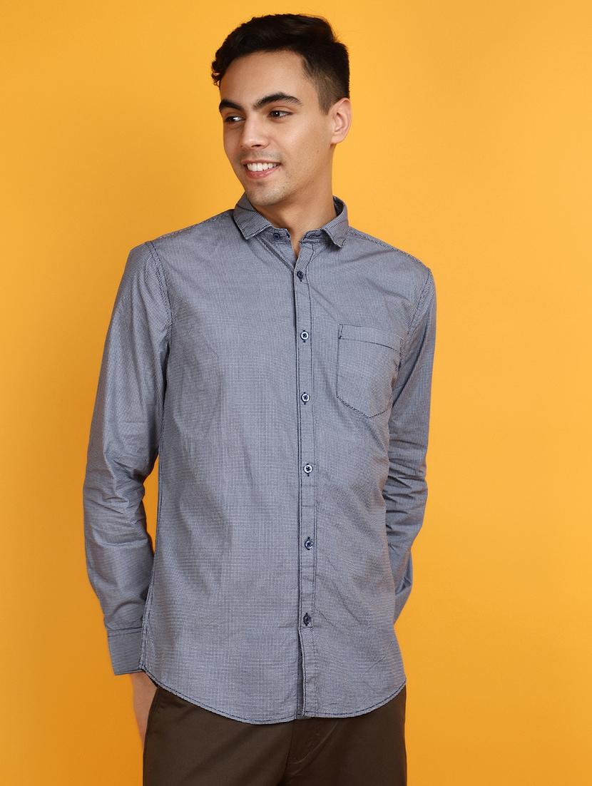 blue checkered casual shirt - 20831552 - Zoom Image - 0