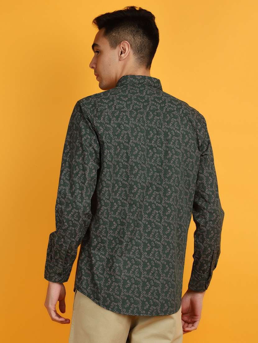 green printed casual shirt - 20831555 -  Standard Image - 2