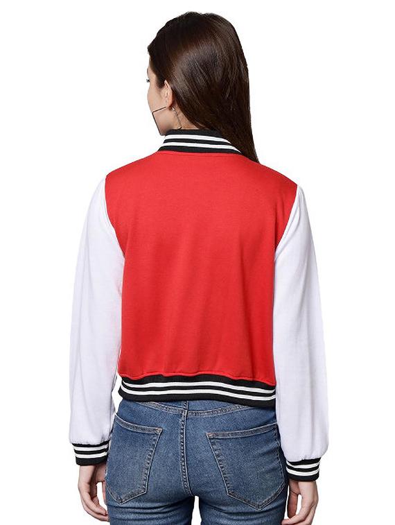 red & white detailed regular jacket - 20832171 - Standard Image - 2