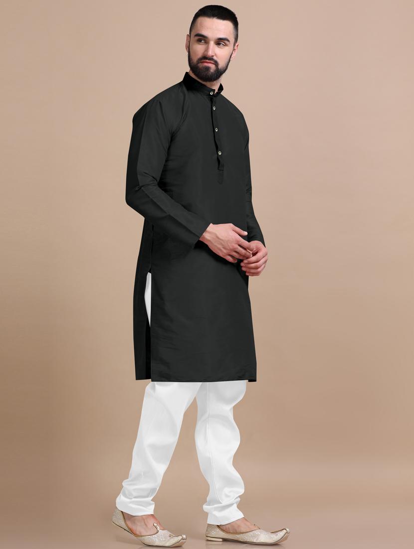 men solid long sleeve kurta pajama set - 20832446 - Standard Image - 2