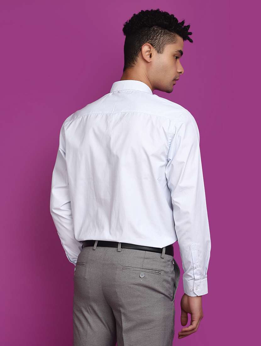 white cotton blend formal shirt - 20836655 -  Standard Image - 2