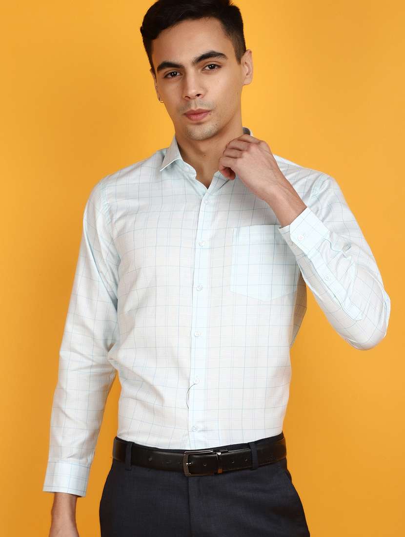 men white checked printed formal shirt - 20836694 -  Standard Image - 2