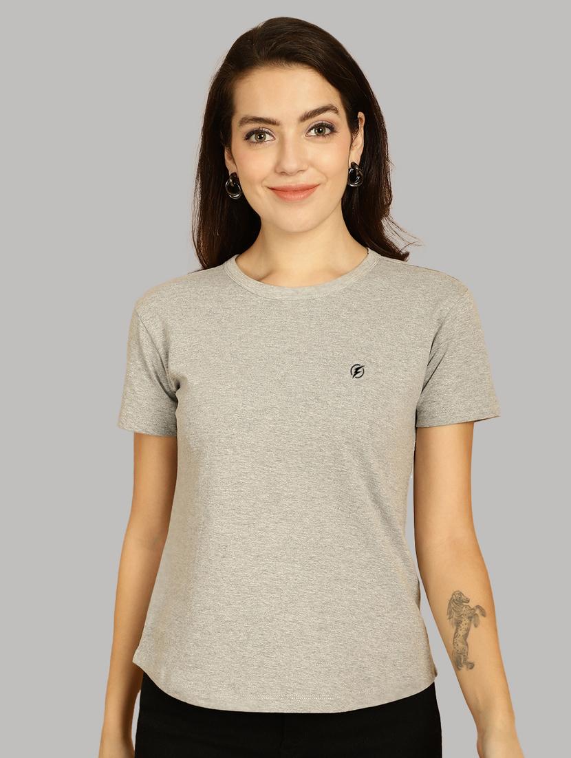 grey cotton solid t-shirt - 20836814 - Zoom Image - 0