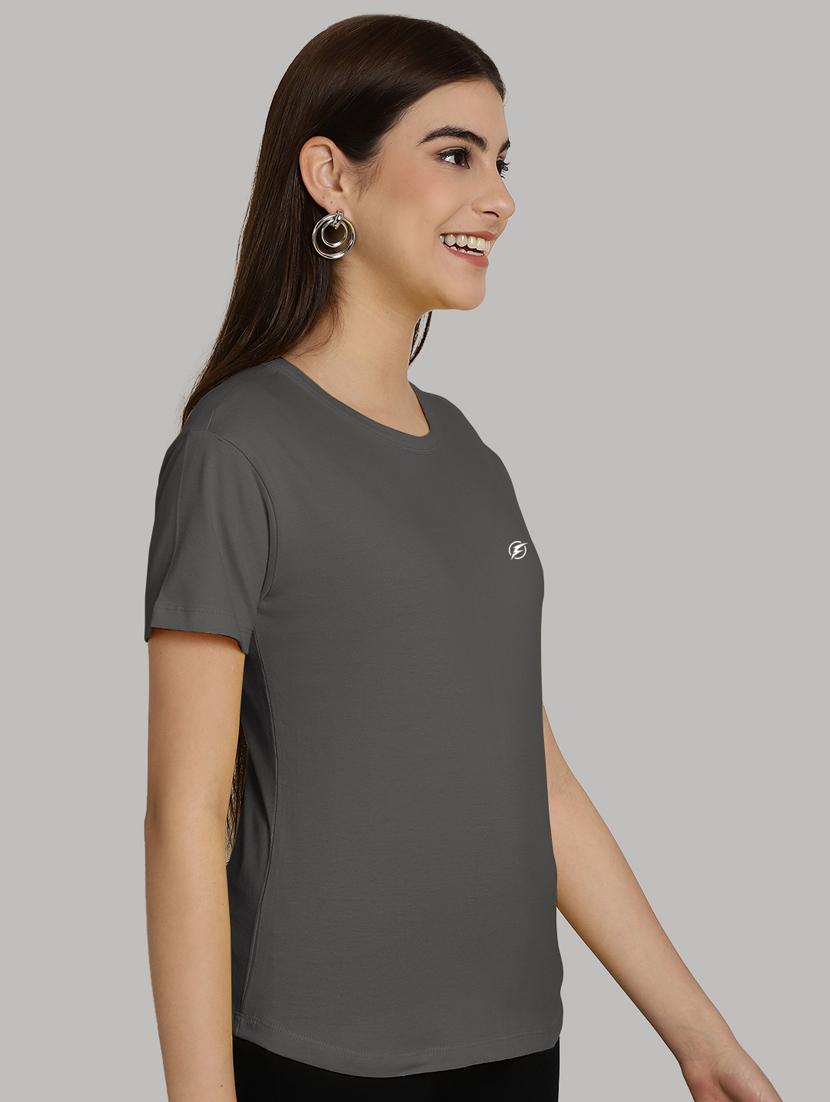 grey cotton solid t-shirt - 20836874 - Standard Image - 2