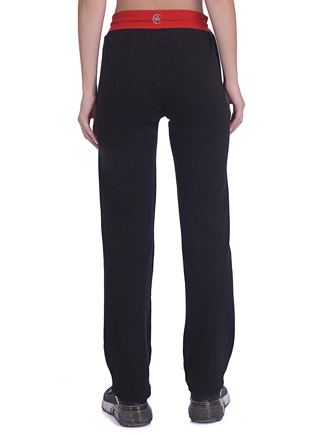 solid black cotton blend track pant - 20837649 - Standard Image - 2