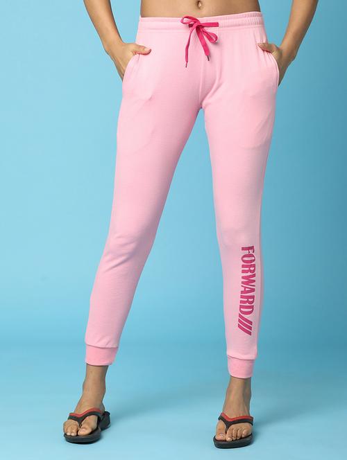 mid rise placement printed track pant - 20839447 - Standard Image - 0