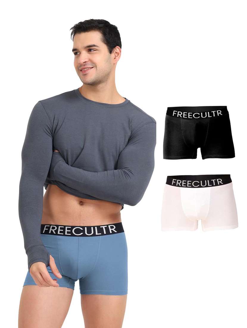 men pack of 3 pure cotton trunks briefs - 20840005 -  Standard Image - 7