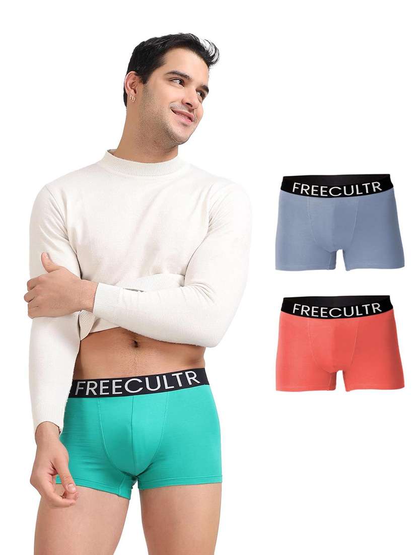 men pack of 3 pure cotton trunks briefs - 20840007 -  Standard Image - 7