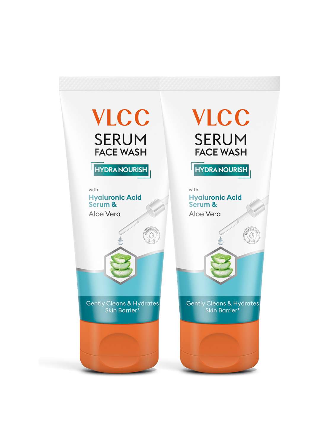 vlcc hydra nourish serum facewash with hyaluronic acid serum & aloe vera - 100ml  ( pack of 2 )