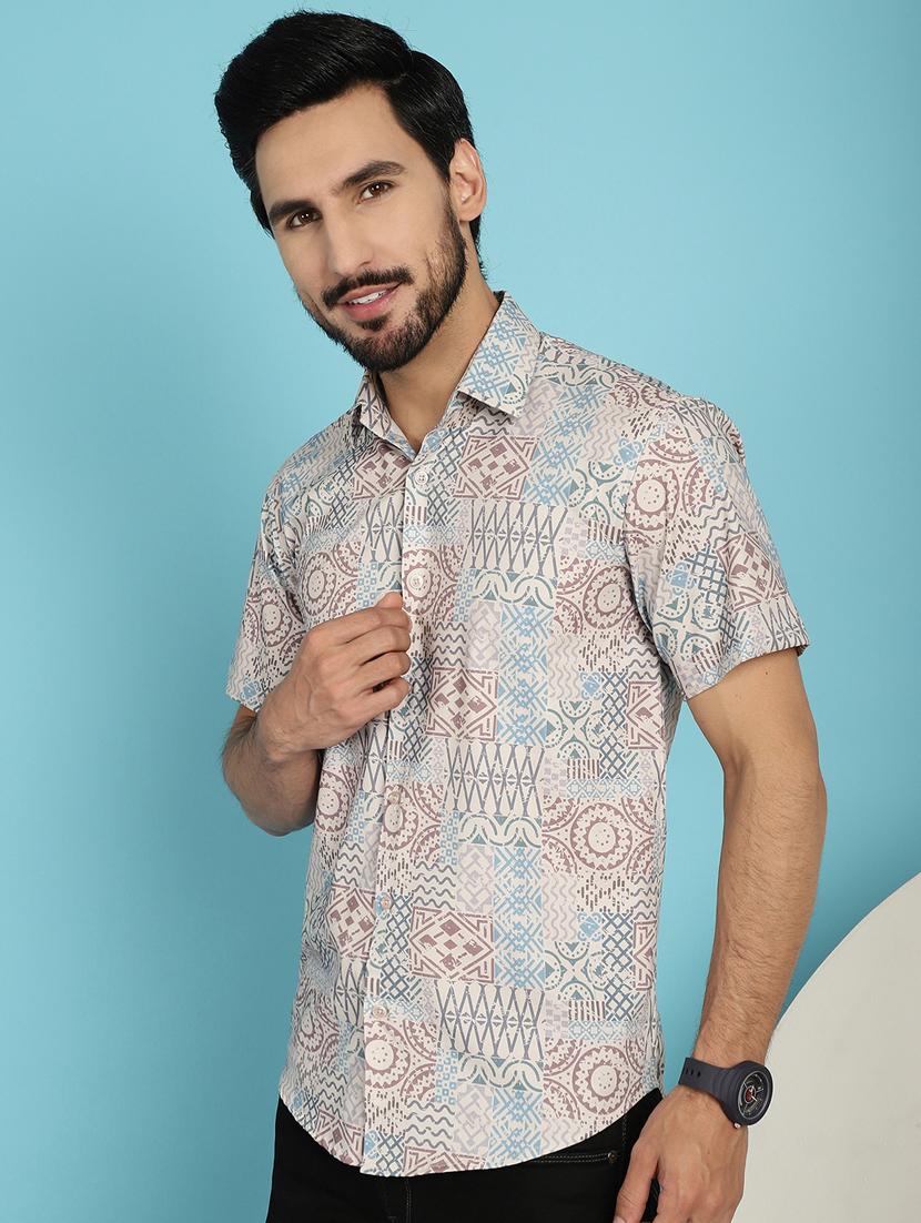 beige cotton casual shirt - 20840532 - Standard Image - 2