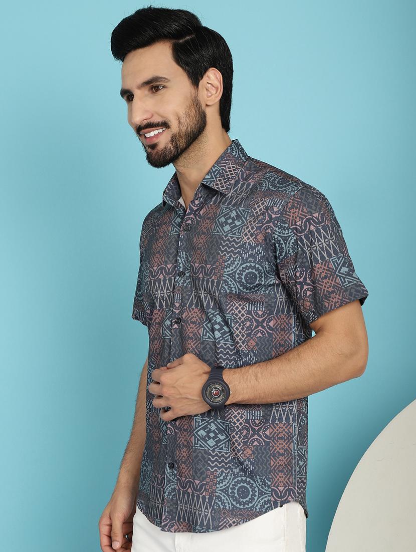 grey cotton casual shirt - 20840533 - Standard Image - 2