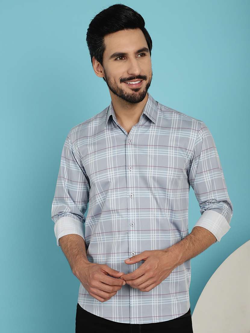 blue cotton casual shirt
