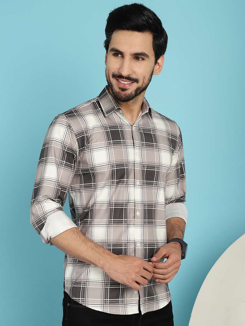 grey cotton casual shirt - 20840537 - Standard Image - 2